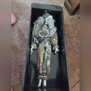 Elegant Clown Doll with Floral Accents The Musicql Lady